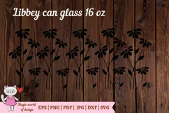 Daisy silhouette svg Libbey Can Glass 16 oz for Cricut Product Image 3
