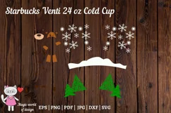 Christmas Cute deer svg, Full Wrap Venti Cold Cup 24 oz Product Image 2