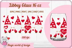 Valentines day gnome svg , libbey 16oz beer can glass Product Image 2