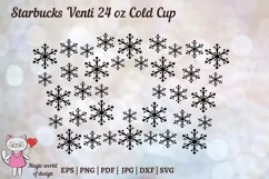 Christmas snowflakes Svg, Full Wrap Venti Cold Cup 24 oz Product Image 2