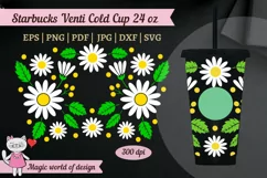 Wildflowers Daisy Svg Full Wrap Tumbler Venti Cold Cup 24 oz Product Image 1