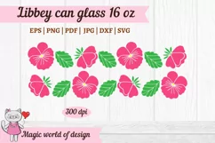 Summer pink Pansy seamless For Libbey Can Glass 16 OZ Wrap Product Image 3