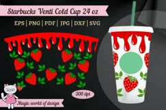 Sweet strawberry Dripping Tumbler Cold Cup 24 oz full wrap Product Image 2