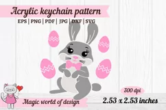 Acrylic Keychain Cute bunny svg files for Cricut Product Image 2