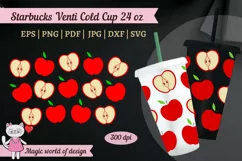 Teacher Love Apple svg tumbler venti Cold Cup 24 oz No hole Product Image 4