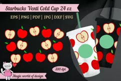 Red Apple Teacher svg for tumbler venti Cold Cup 24 oz Product Image 1