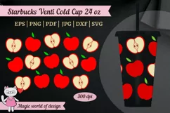Teacher Love Apple svg tumbler venti Cold Cup 24 oz No hole Product Image 5