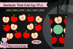 Red Apple Teacher svg for tumbler venti Cold Cup 24 oz Product Image 5