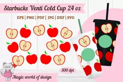 Red Apple Teacher svg for tumbler venti Cold Cup 24 oz Product Image 3