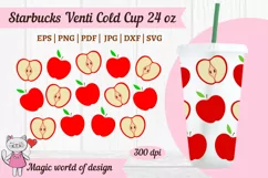 Teacher Love Apple svg tumbler venti Cold Cup 24 oz No hole Product Image 2