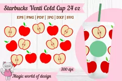 Red Apple Teacher svg for tumbler venti Cold Cup 24 oz Product Image 2