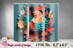 3D Rooster skinny Tumbler 20 oz Product Image 2
