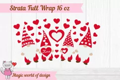 Valentine gnome svg for Tumbler strata full wrap 16 oz Product Image 2