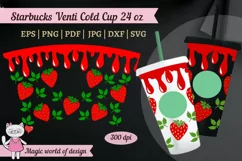 Sweet strawberry Dripping Tumbler Cold Cup 24 oz full wrap Product Image 3