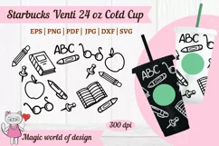 School svg, Teacher svg, for tumbler Venti Cold Cup 24 oz Product Image 1