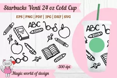 School svg, Teacher svg, for tumbler Venti Cold Cup 24 oz Product Image 2