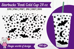 Halloween bat Tumbler Cold Cup 24 oz, svg cut files Product Image 1