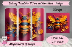 3D Bee Floral 20 oz Skinny Tumbler Product Image 1