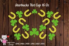 Horseshoe clover st patrick svg for tumbler Hot Cup 16 Oz Product Image 3