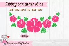 Wreath of pink Flower Beer Libbey Can Glass 16 oz Wrap Product Image 2
