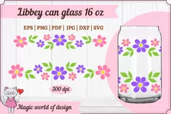 Flower border svg for Libbey Can Glass 16 oz Product Image 2