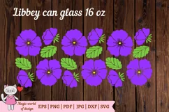 Pansy svg for Libbey can glass 16 oz cut files for Cricut Product Image 4