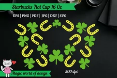 Horseshoe clover st patrick svg for tumbler Hot Cup 16 Oz Product Image 2