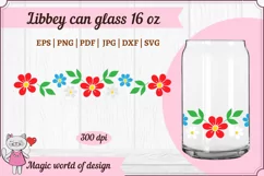 Summer flower border svg For Libbey Can Glass 16 oz Wrap Product Image 2