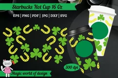 Horseshoe clover st patrick svg for tumbler Hot Cup 16 Oz Product Image 1
