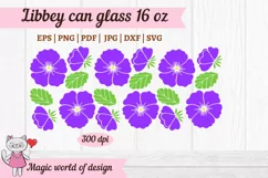Pansy svg for Libbey can glass 16 oz cut files for Cricut Product Image 3