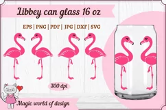 Pink Flamingo For Libbey Can Glass 16 OZ Wrap, Summer svg Product Image 2