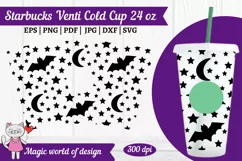 Spooky Babe Witch svg for Tumbler Cold Cup 24 oz stars svg Product Image 1