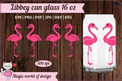 Pink Flamingo For Libbey Can Glass 16 OZ Wrap, Summer svg Product Image 1