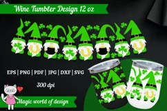 St Patricks day gnome SVG for wine glass 12 oz, Irish Gift Product Image 1