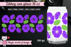 Pansy svg for Libbey can glass 16 oz cut files for Cricut Product Image 1