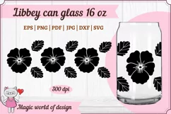 Viola silhouette svg Libbey 16 oz can glass cut files Product Image 1