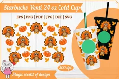 Thanksgiving day svg pumpkin, Full Wrap Venti Cold Cup 24 oz Product Image 1