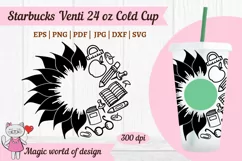 Teacher Sunflower svg, for tumbler Venti Cold Cup 24 oz Product Image 2