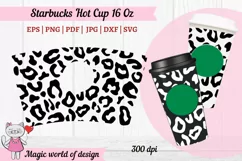 Leopard svg for tumbler Hot Cup 16 Oz Wrap, Animal print Product Image 1