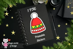 Christmas hat stickers, 1 PNG printable sticker Product Image 1