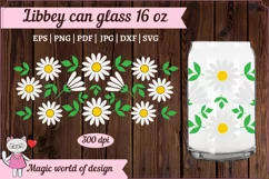 Bouquet Daisy svg for Beer Libbey Can Glass 16 oz Product Image 2
