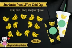 Banana Fruits svg for Full Wrap Venti Cold Cup 24 oz Product Image 2