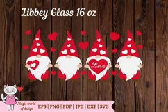 Valentines day gnome svg , libbey 16oz beer can glass Product Image 4