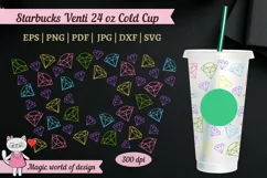 Diamond print silhouette for tumbler venti Cold Cup 24 oz Product Image 3