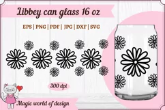 Daisy svg outline Flowers 16 oz Libbey Can Glass Wrap Product Image 1