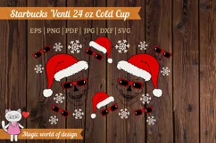 Santa skull with glasses svg, Full Wrap Venti Cold Cup 24 oz Product Image 3