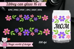 Flower border svg for Libbey Can Glass 16 oz Product Image 1
