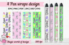 Pastel Easter bunny png, Gnome png for waterslide epoxy pen Product Image 2