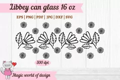 Daisy flower Libbey 16oz can glass svg, Beer Can Glass Svg Product Image 2