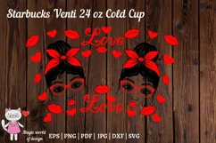 Mom Life, Kisses & Hearts Full Wrap Venti Cold Cup 24 oz Product Image 2